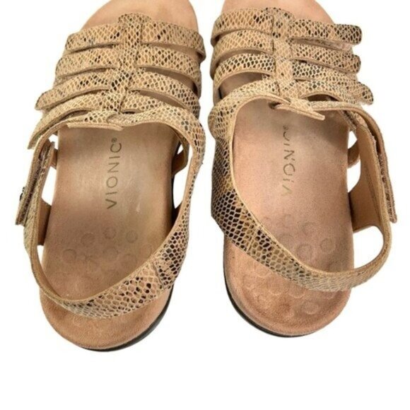 Vionic Leather Snakeskin Harissa Sandals in Tan - Picture 5 of 7